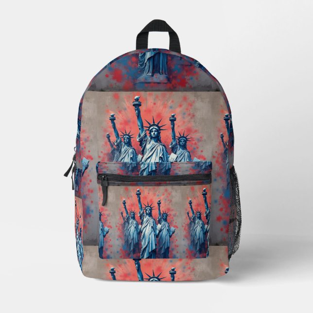 Lady Liberty 2 Printed Backpack (Front)