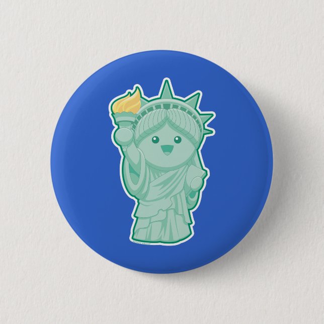 Lady Liberty 6 Cm Round Badge (Front)