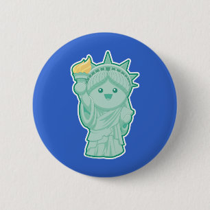 Lady Liberty 6 Cm Round Badge