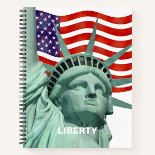 Lady Liberty & American Flag Notebook