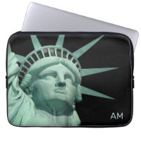 Lady Liberty and Monogram on Black