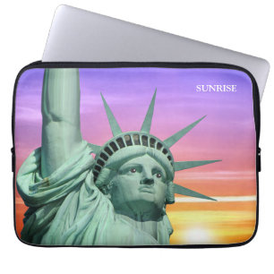 Lady Liberty and Sunrise Laptop Sleeve