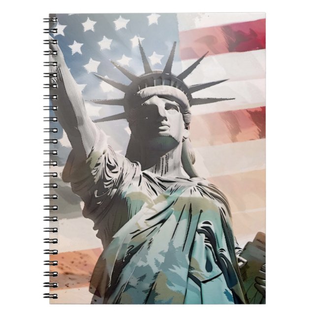 Lady Liberty and the American Flag Notebook (Front)