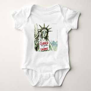 Lady Liberty Closed For Repair Of Congress Funny Baby Bodysuit