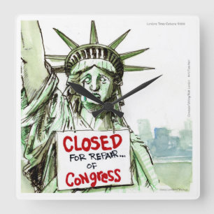 Lady Liberty Cries @ Congress Square Wall Clock