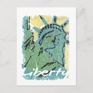 Lady Liberty Distressed Postcard