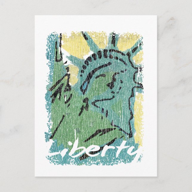 Lady Liberty Distressed Postcard (Front)