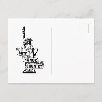 Lady Liberty - Duty Honour Country Postcard