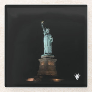 Lady liberty glass coaster