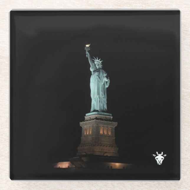 Lady liberty  glass coaster (Front)