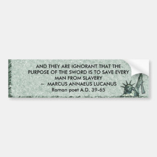 LADY LIBERTY - IGNORANCE OF PUPOSE OF SELF DEFENSE BUMPER STICKER