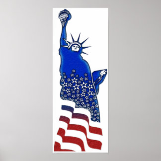 Lady  Liberty in red, white and blue Poster