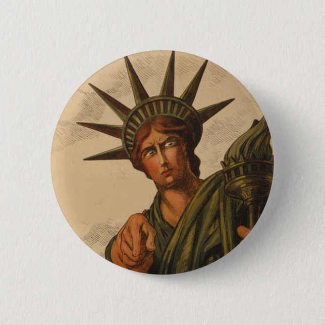 Lady Liberty Is Pointing at You 6 Cm Round Badge (Front)