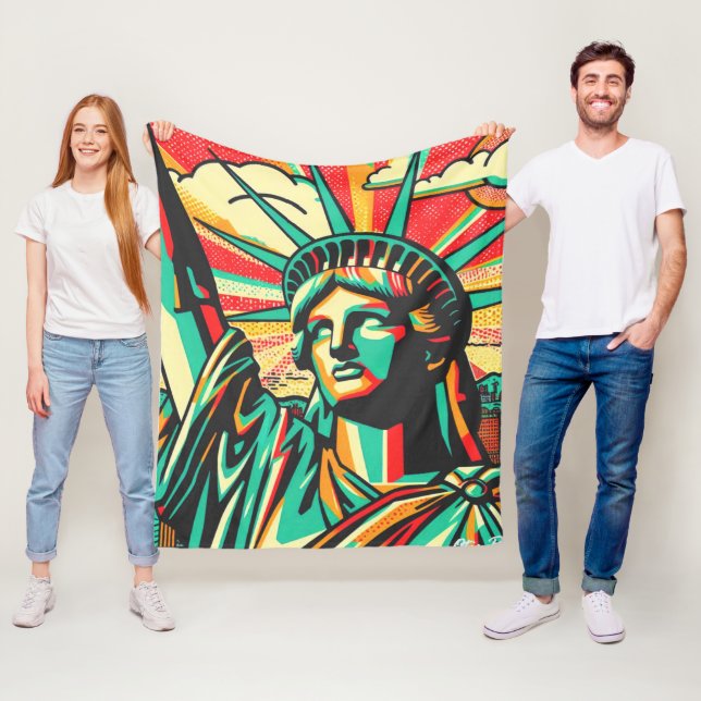 LADY LIBERTY-NYC GROOVE 5 FLEECE BLANKET (In Situ)