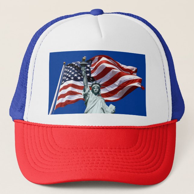 Lady Liberty, Old Glory Trucker Hat (Front)