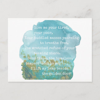 Lady Liberty Poem Postcard