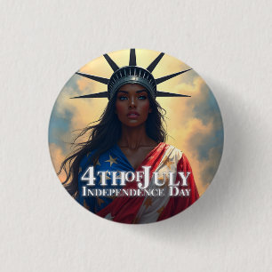 Lady Liberty Reimagined – A New Face of Freedom 3 Cm Round Badge