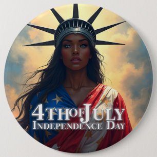 Lady Liberty Reimagined – A New Face of Freedom 6 Cm Round Badge