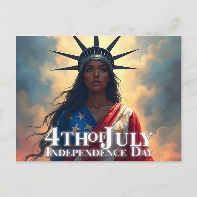 Lady Liberty Reimagined – A New Face of Freedom Holiday Postcard (Front)