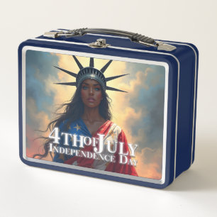 Lady Liberty Reimagined – A New Face of Freedom Metal Lunch Box
