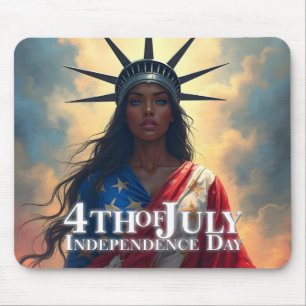 Lady Liberty Reimagined – A New Face of Freedom Mouse Pad