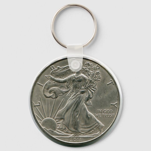 Lady Liberty Silver Dollar Key Chain (Front)