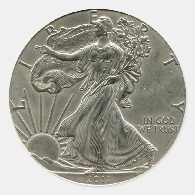 Lady Liberty Silver Dollar Sticker (Front)