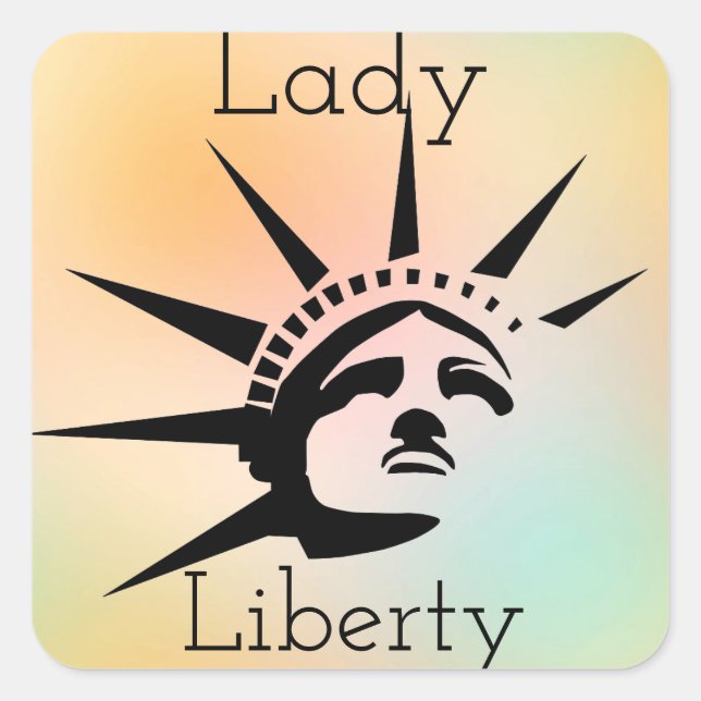 Lady Liberty Square Sticker (Front)