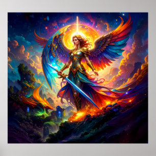 Lady Liberty Warrior Goddess Defender of Liberty Poster