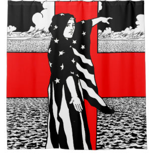 Lady Liberty WWI US Patriotic Poster 1918 Shower Curtain