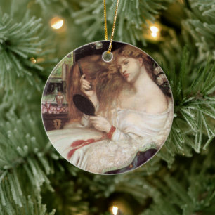 Lady Lilith by Rossetti, Vintage Victorian Portait Ceramic Tree Decoration