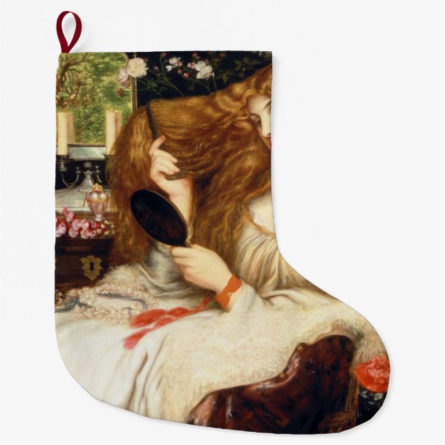Lady Lilith (Stunning Beauty with Long Red Hair) Large Christmas Stocking (Front)