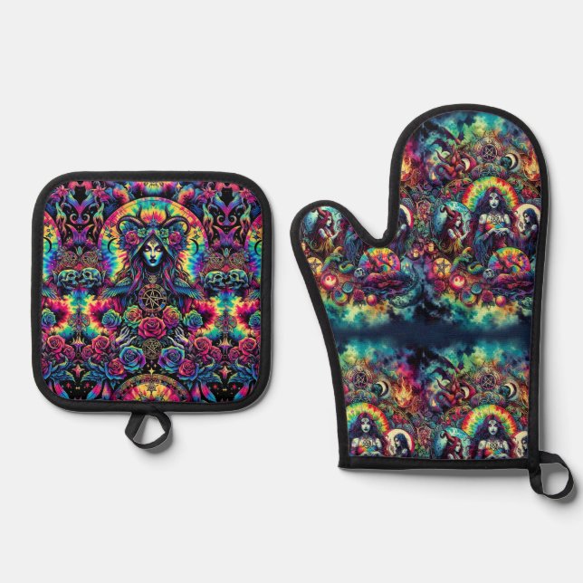 Lady Lilith vanity tray Oven Mitt & Pot Holder Set (Front)