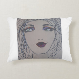 Lady Looking Aside Decorative Cushion