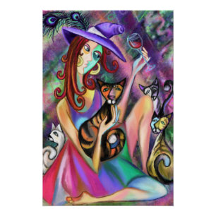 Lady Loves Cats Poster