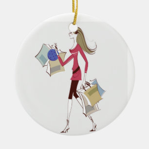 *LADY LOVES TO SHOP* CHRISTMAS ORNAMENT