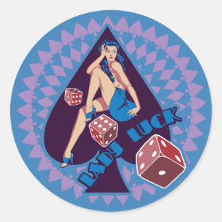 Lady Luck Classic Round Sticker
