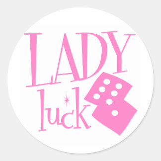 Lady Luck Dice Classic Round Sticker