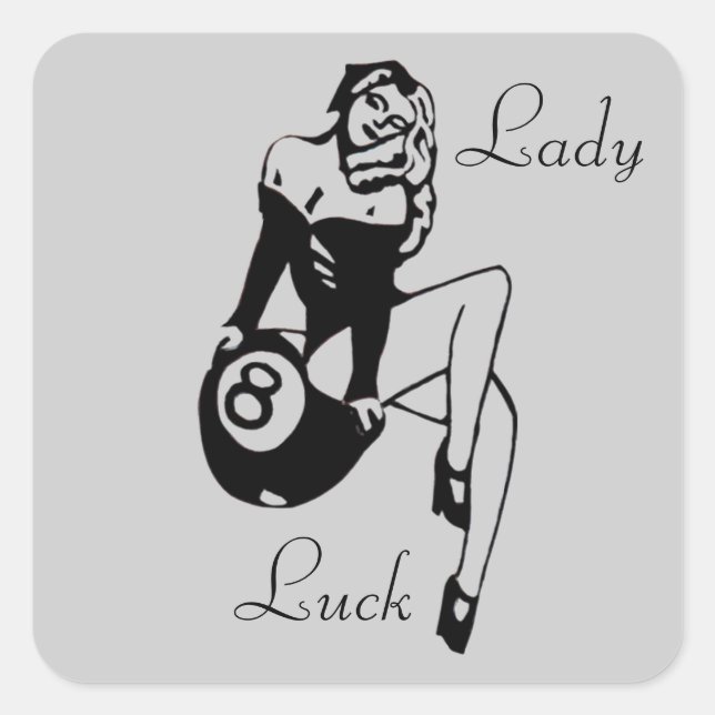Lady Luck Square Sticker (Front)