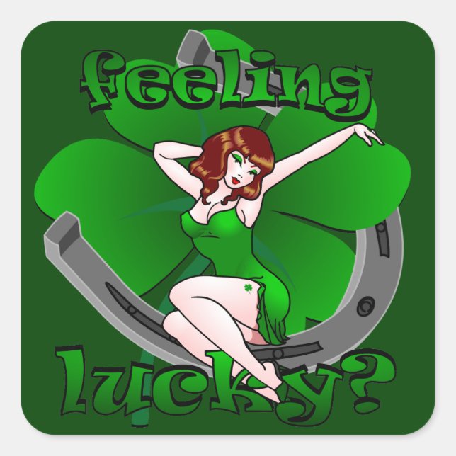 Lady Luck Stickers Lucky Charm Pin-up Sticker (Front)