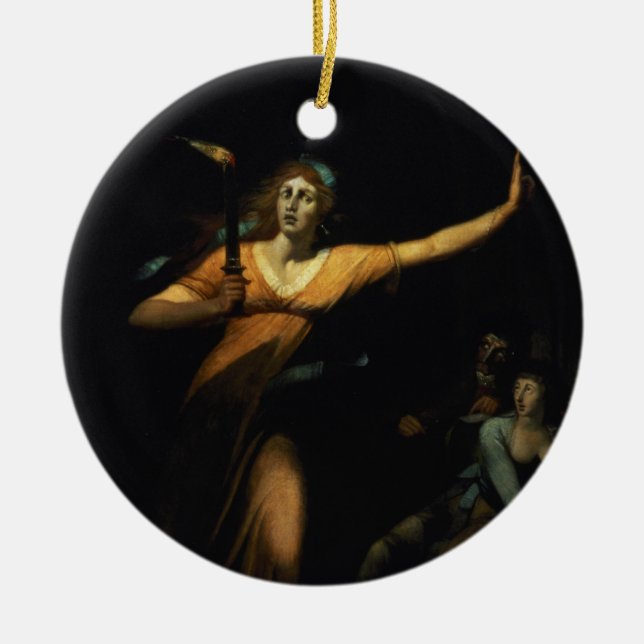 Lady Macbeth Sleepwalking, 1783 (oil on canvas) Ceramic Tree Decoration (Front)