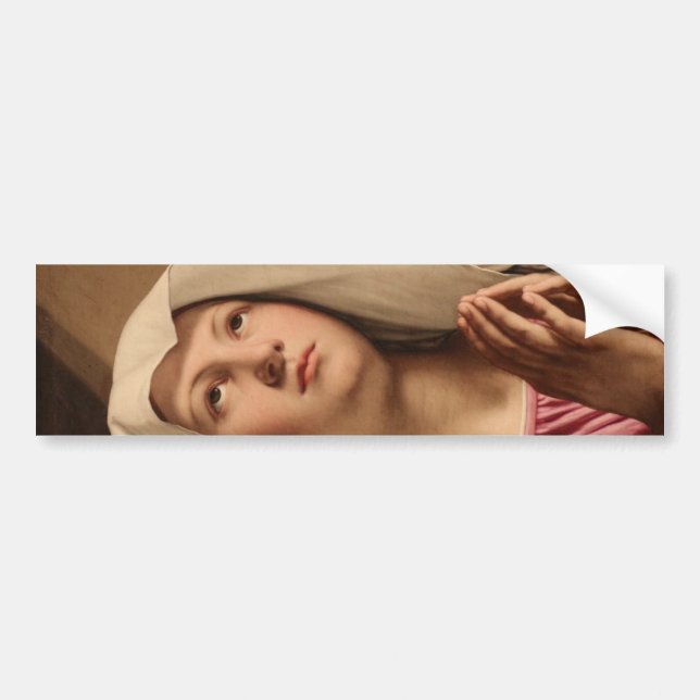Lady Madonna Praying (Virgin Mary) (Christian Art) Bumper Sticker (Front)