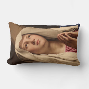 Lady Madonna Praying (Virgin Mary) (Christian Art) Lumbar Cushion