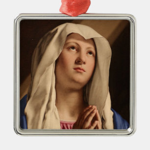 Lady Madonna Praying (Virgin Mary) (Christian Art) Metal Ornament