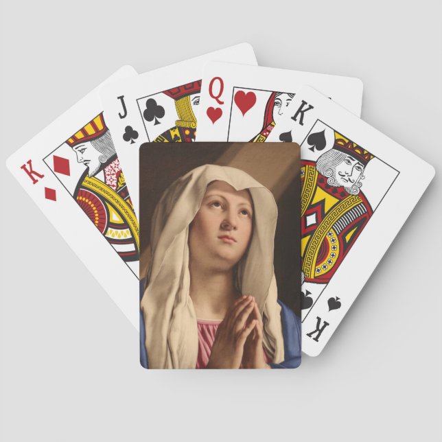 Lady Madonna Praying (Virgin Mary) (Christian Art) Playing Cards (Back)