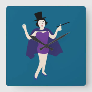 Lady Magician Square Wall Clock