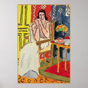Lady Matisse with Orange Coffee Cup Poster
