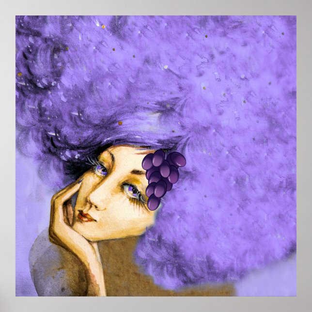 Lady Merlot Art Poster (Front)