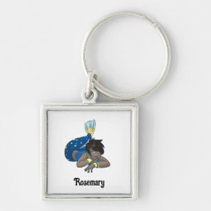 Lady mermaid custom name key ring