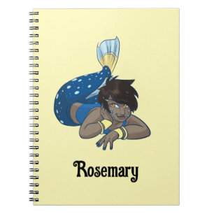 Lady mermaid custom name notebook